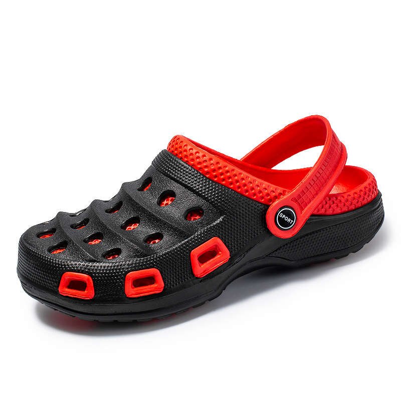 Pantoufles confortables pour hommes, chaussures de maison de pêche de marche pour hommes, pantoufles de plage pour le jardin à la B5, modèle décontracté: Black / 7.5