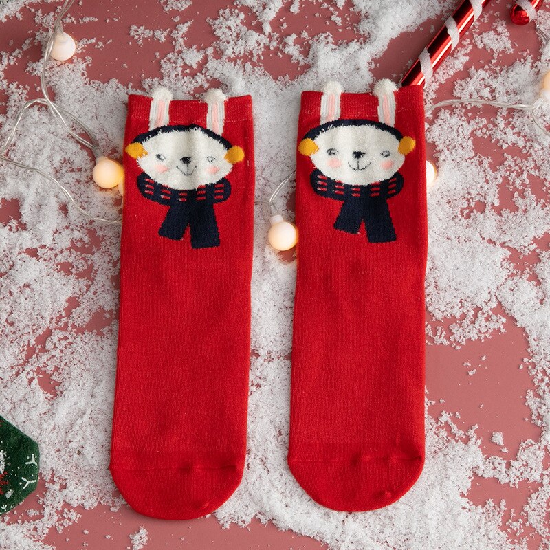 Kerstsokken dier cartoon vrouw schattig kerstman kerstboom sokken kawaii voor thuis ornament jaar kerst kind: 7