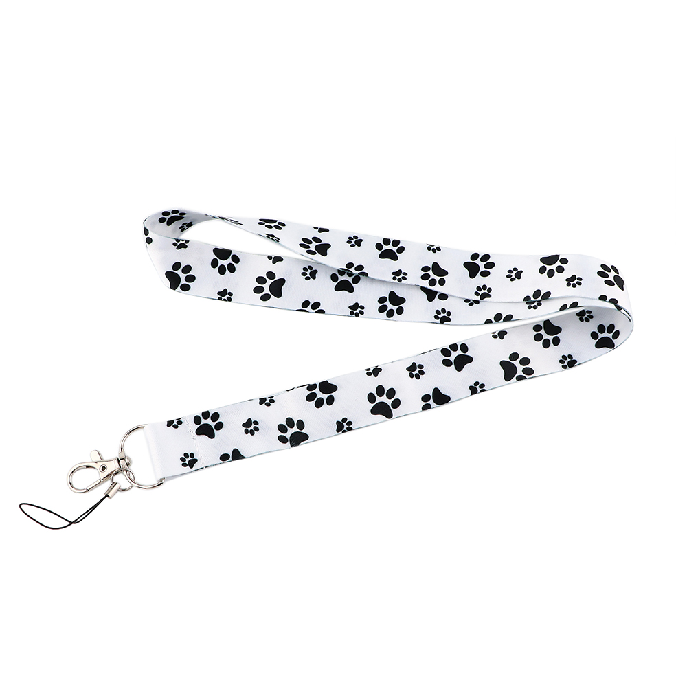 DZ1404 Dog Paw Print Lanyards for Key Neck Strap lanyard card ID Holder Gym Key Chain Key Badge Holder DIY Hang Rope Key Rings: Yellow