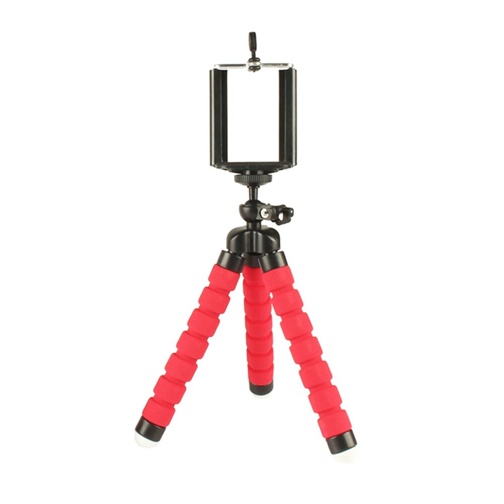 Trípode Flexible con Control remoto para teléfono móvil, Clip para iPhone 11, 12 Pro, Max, X, XS, XR, 7, 8, 6 Plus: Red Tripod and Clip