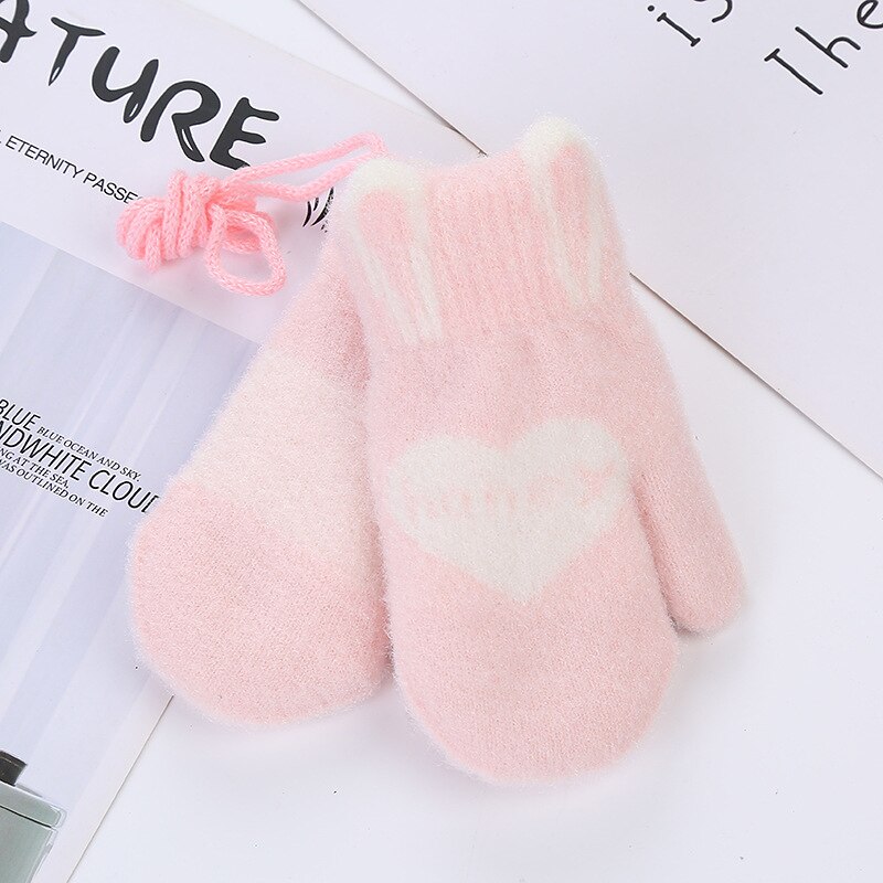 Balleenshiny Liebe Buchstaben Baby Kinder Handschuhe für 0-3Y Nette Baby Gestrickte Woolen Winter Warme Handschuhe für Junge Mädchen Kinder Fäustlinge: T2