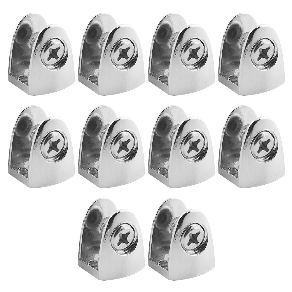 10pcs Zinc Alloy Glass Clamp Balustrade 8 To 10mm Adjustable Anti Corrosion Home Easy Install Handrails Flat Back Staircase