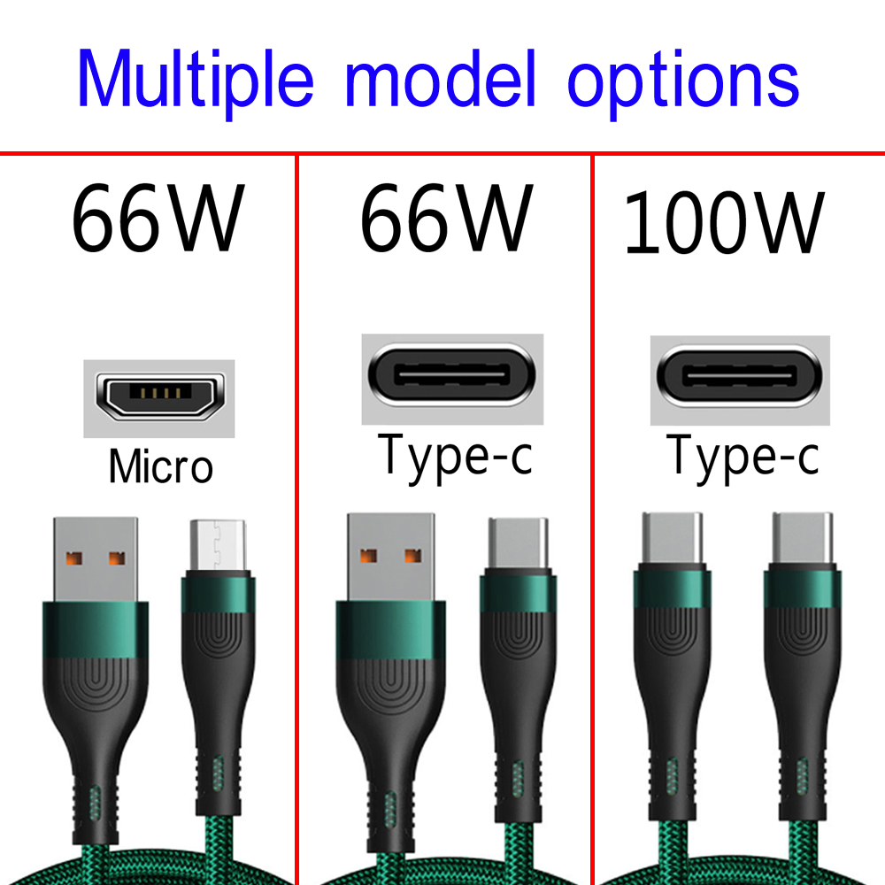 1Pcs 100W Usb Type C Super-Snelle Kabel Voor Iphone 6A Snel Opladen USB-C Mobiele Telefoon Oplader datakabel Koord Micro Interface