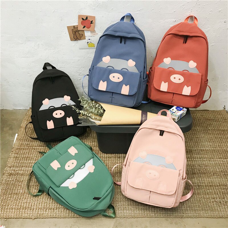 Rucksack Frauen Neue Heiße Schwein Schulter Taschen lässig Adrette Nette Leinwand Schule Rucksäcke für Teenager Mädchen