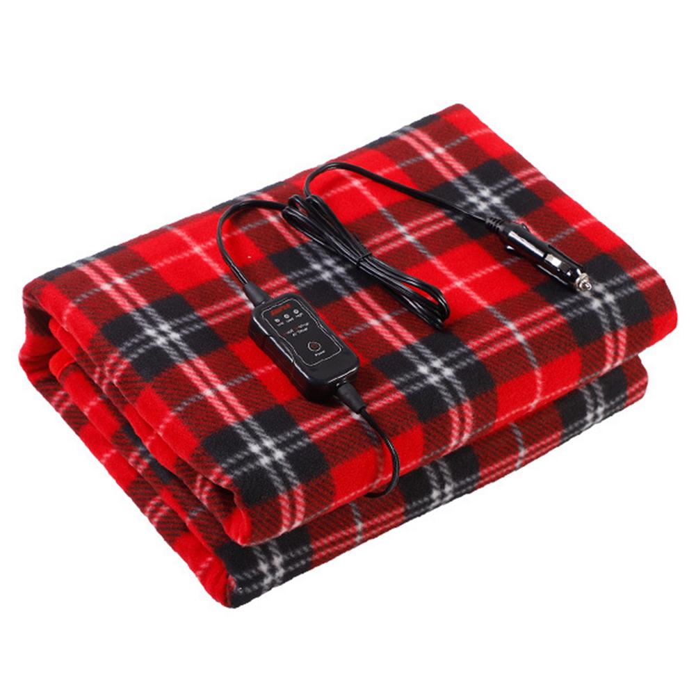 110*145cm cobertor elétrico do carro 12v isqueiro aquecimento rápido flanela cobertor xale inverno quente para benz w211 suv rv caminhão: Red