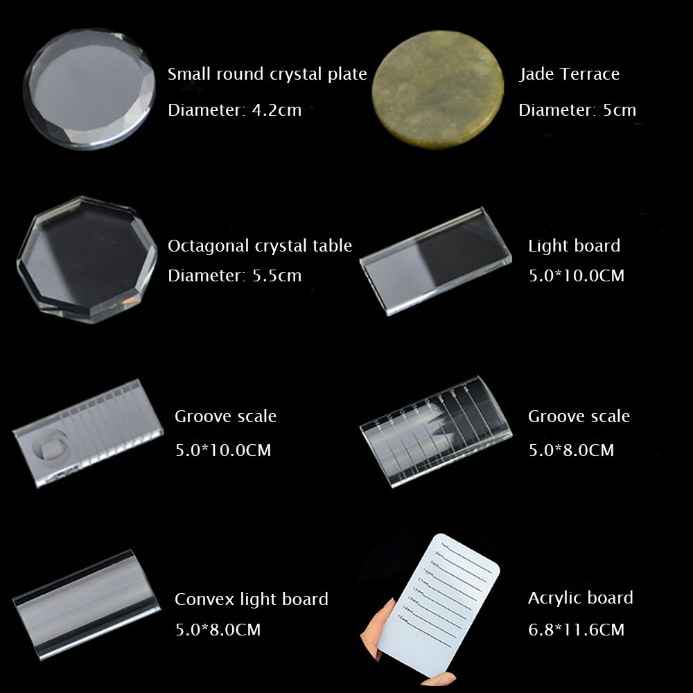 Wimpern Verlängerung Palette Kristall Glas U Gebogene/Gerade Stehen Falsche Wimpern Halfter transparent Kleber Tablett Schönheit machen-hoch-Werkzeug
