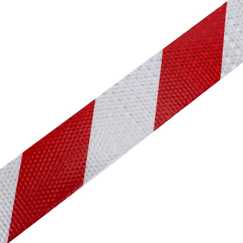 10m x 5cm Safety Warning Tape Reflective Tape Self adhesive Tape Reflective Strip Traffic Reflective Stickers Color: red + white