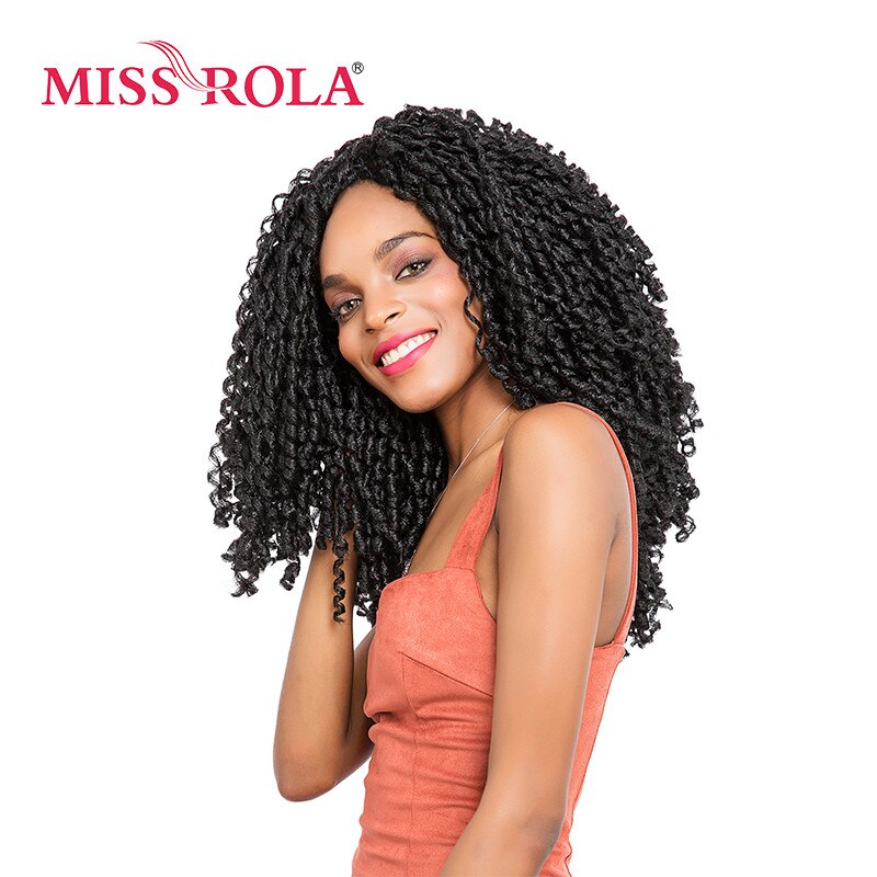 Miss Rola – tresses synthétiques bouclées au Crochet, cheveux Kanekalon doux, 1B #15 racines/paquet, basse température, 75g, 13.5 pouces