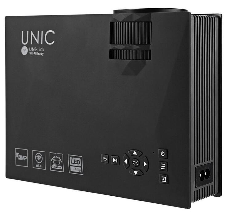 Mini bärbar unic  uc46+  trådlös wifi full hd led video hemmabioprojektor miracast dlna airplay us eu plug pk  vs314 uc30