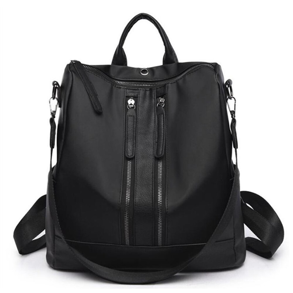 Mochila femenina Mochila femenina multifunción de cuero para niñas escolar bolso de hombro para mujer Sac A Dos mochila de viaje: Black 05