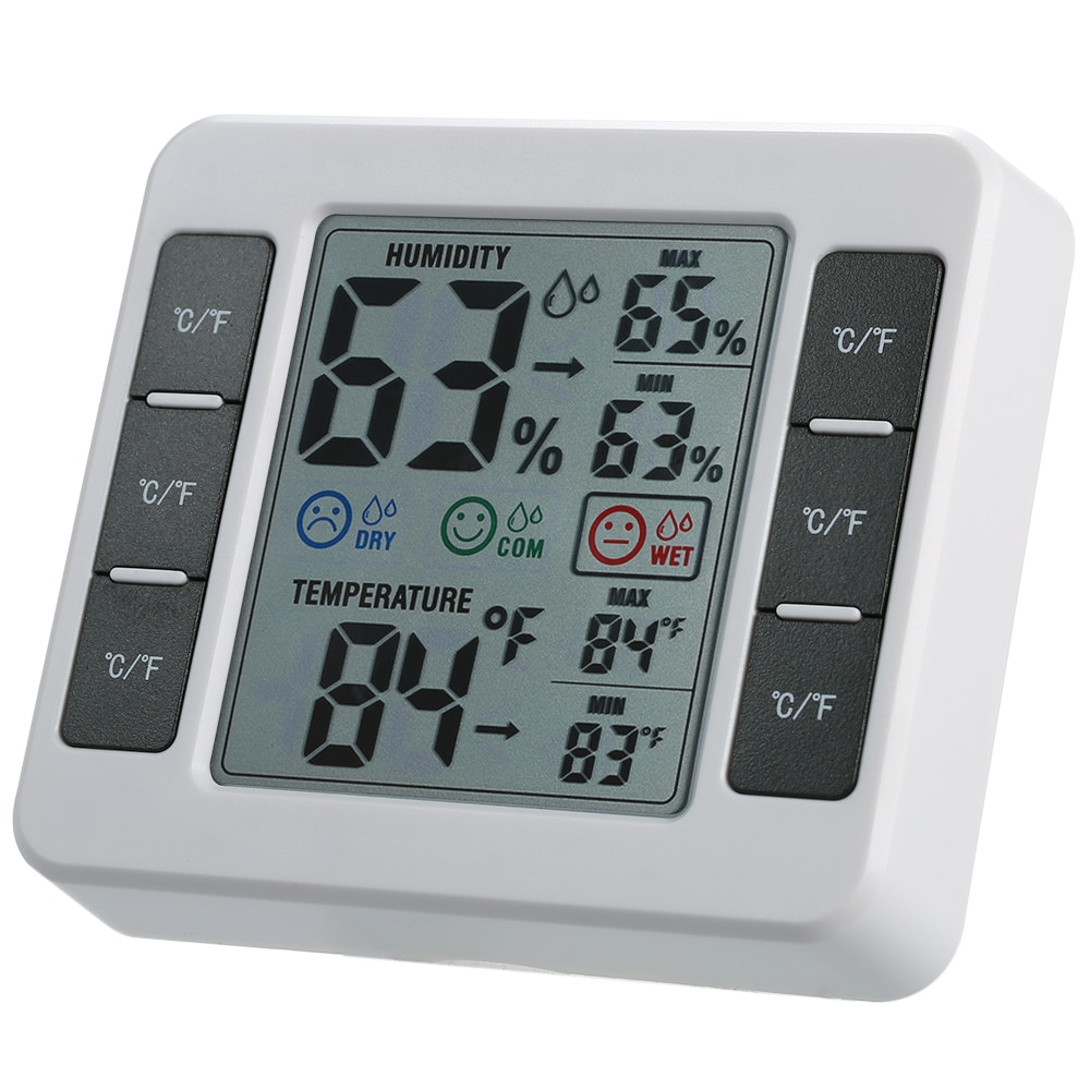 Lcd Digital Indoor Thermometer Hygrometer Kamertemperatuur Vochtigheid Gauge Meter Thermo Hygrometer Met Max Min Waarde Display
