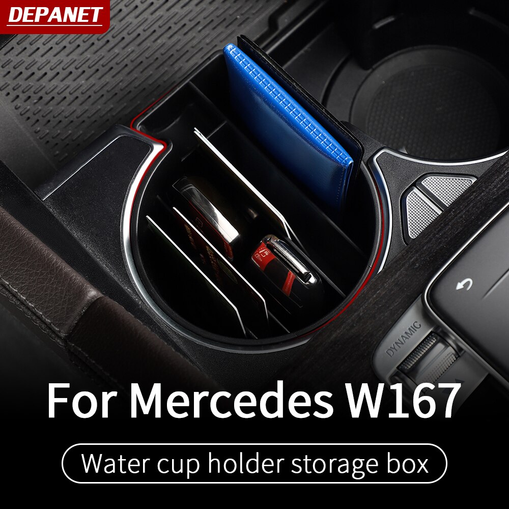 Cup holder storage box for Mercedes gle w167 gls w167 x167 gle carbon gle gle 350/amg 450 500e amg interior accessories