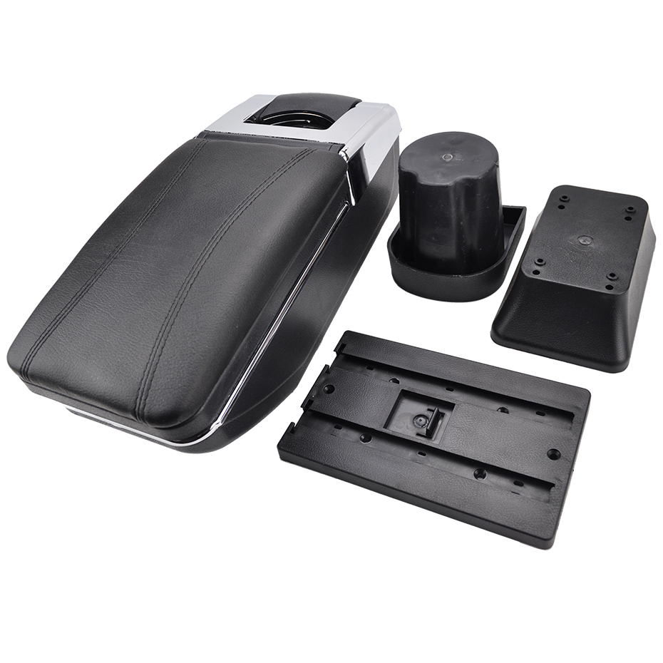 Car Armrest For VW Up - Arm Rest Rotatable Center Console Storage Box Ashtray BLK