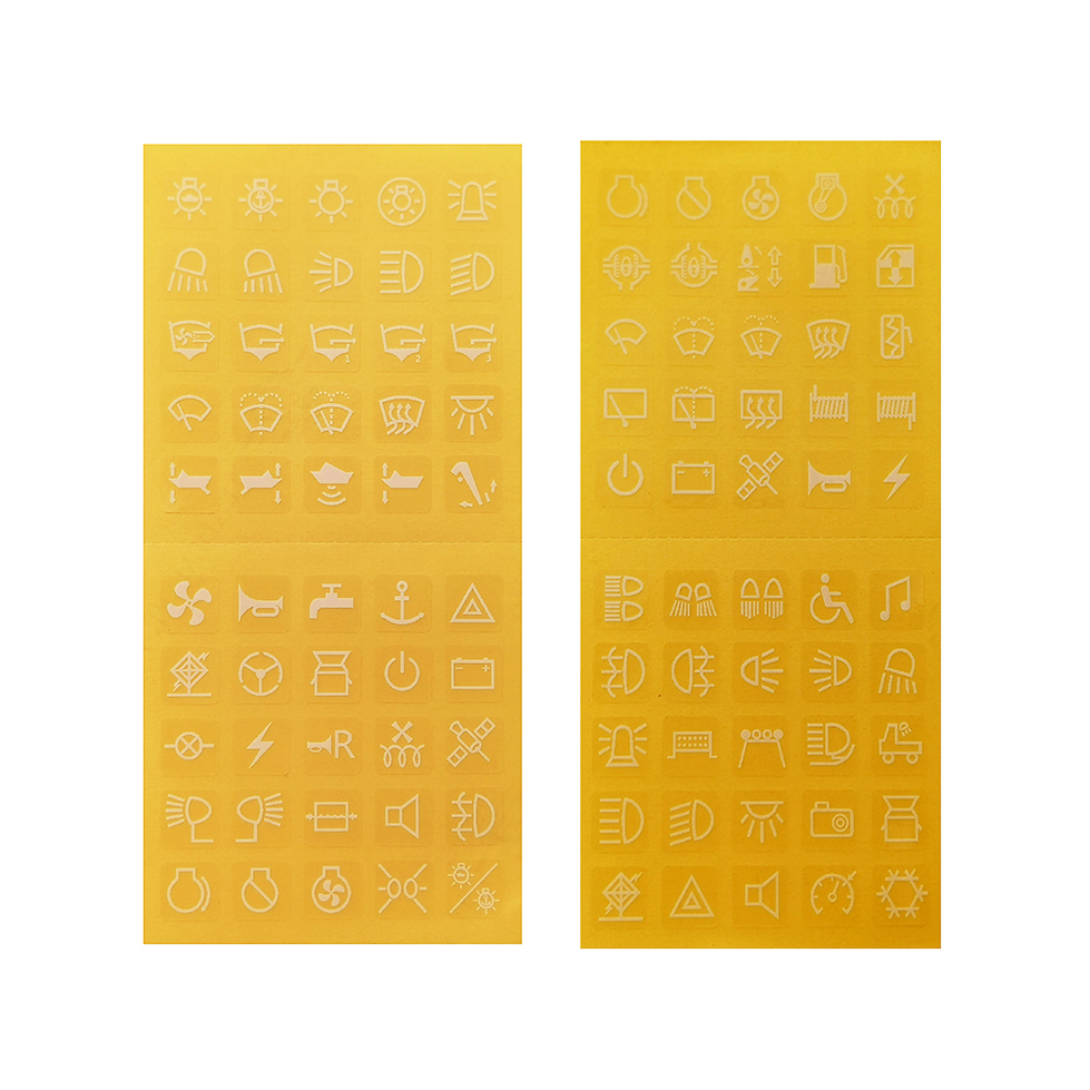 100 Clear Switch Stickers for Car Boat Instrument Rocker Push Switch Panel Decoration, Universal Led Switch Lables: WHITE