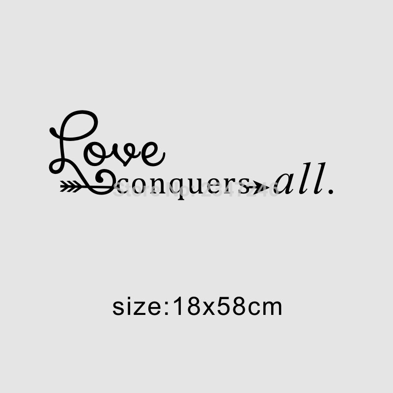 Liefde overwint alles citaten kunst vinyl muurschildering stickers voor woonkamer slaapkamer decoratie