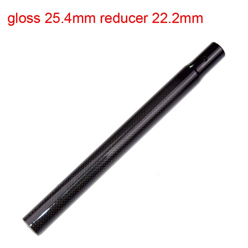 Slide bil scooter push balance cykel glans mat 3k fuld kulfiber cykel sadelpind reducer rør 25.4/27.2*22.2mm gratis skib: Glans 25.4 med 22.2