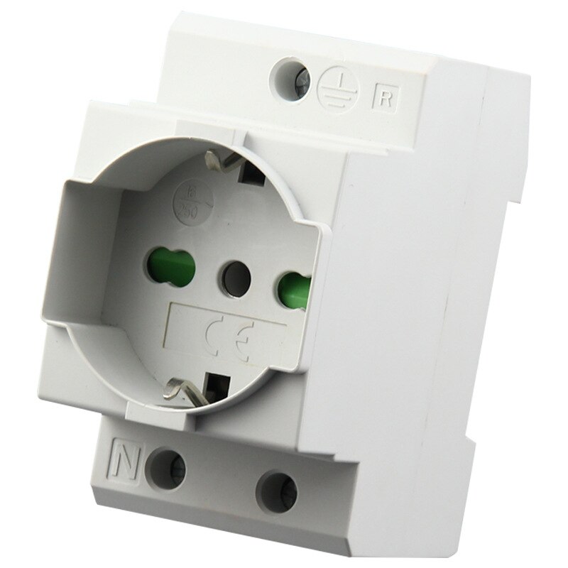 European 16A 250V 2P+E 75.5*63*44.5 Distribution Cabinet Outlet UPS PUD France German Italy Modular Power DIN Rail Socket: Italy Socket