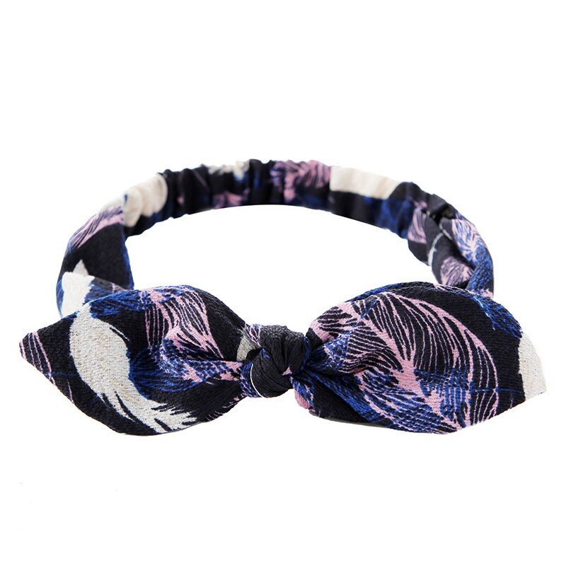 Bohemian Girls Hairband Hair Accessories Print Headbands Vintage Women Headband Cross Top Knot Elastic Hairband Soft Bandanas: Color-5