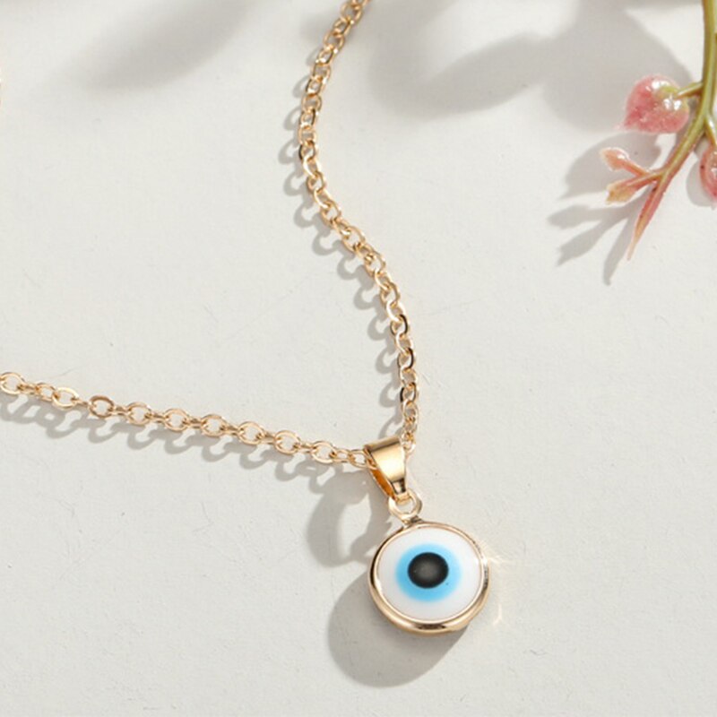 Simple Turkish Evil Eye Pendant Necklace For Women Colorful Enamel Lucky Eyes Choker Necklace Jewelry Trendy Clavicle Chain: Style 13