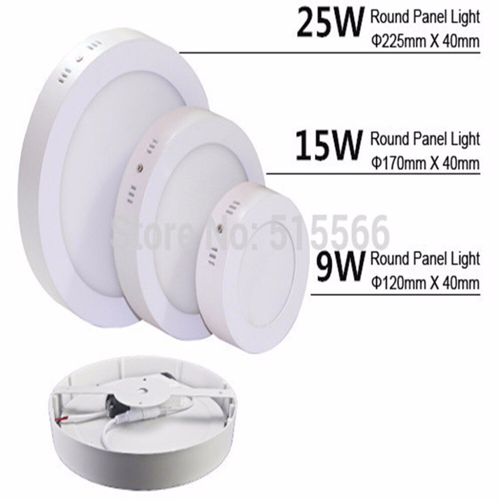No Cut ceiling 9w 15w 25w Surface mounted led downlight Round/Square panel light Spot Down lamp AC110V 220V+ Driver