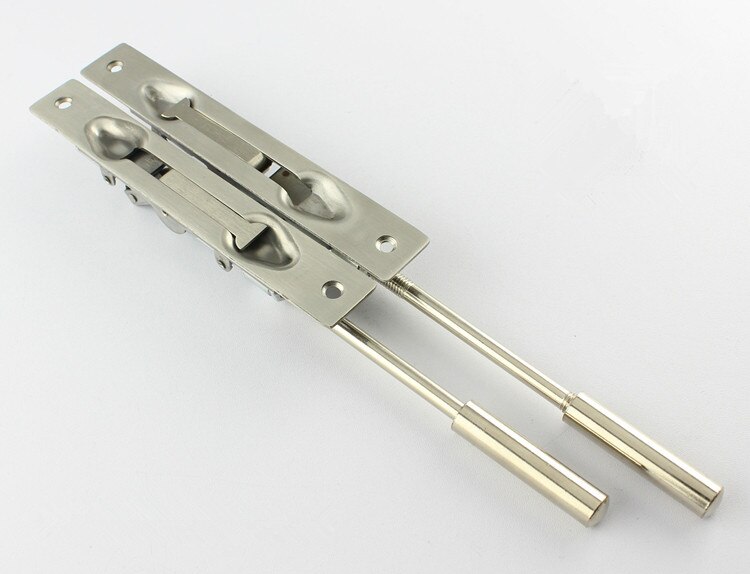 304 Stainless Steel Security Door Guard Lever Action Flush Bolt Latch Slide Bolt Lock Satin Nickel Brushed