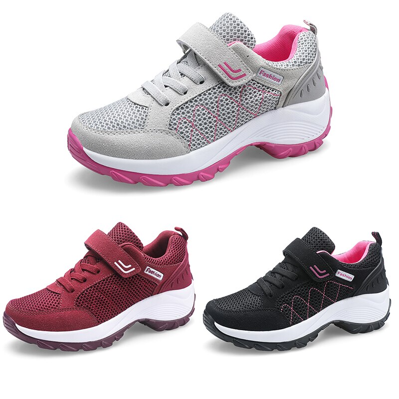 MARSON Women's Casual Flats Shoes Mesh Breathable Sock Sneakers Sport Women Increasing Female Sports Footwear Outdoor Plus Size