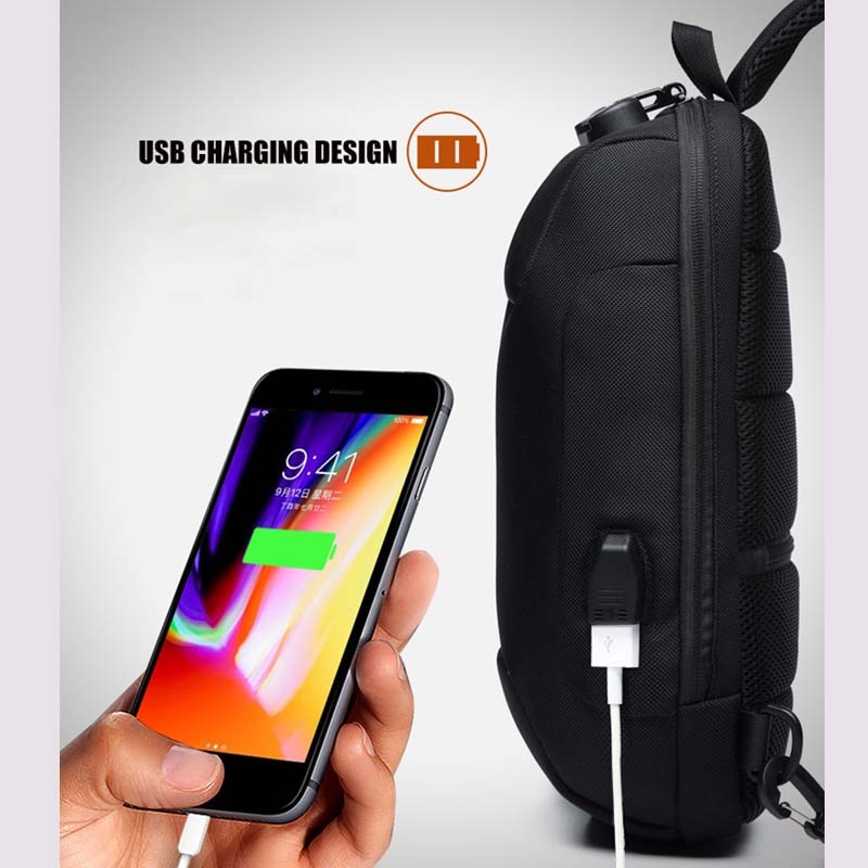 OZUKO 9223 multifunción bolso hombre de bloqueo Anti-robo de bolso de hombro corto viaje impermeable bolsos cruzados para hombre