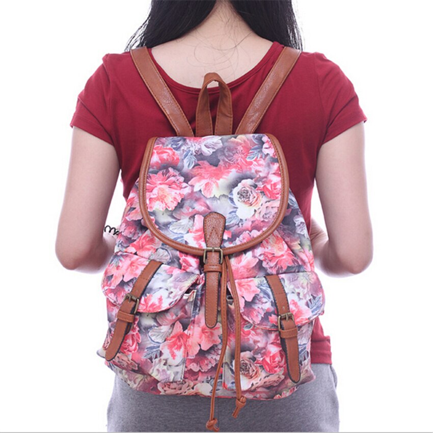 Mode Vrouwen Rugzak Canvas Afdrukken Rugzakken Bloemen Schooltassen Voor Tieners Meisjes Reizen Rugzak Sac A Dos Bolsas Mochilas