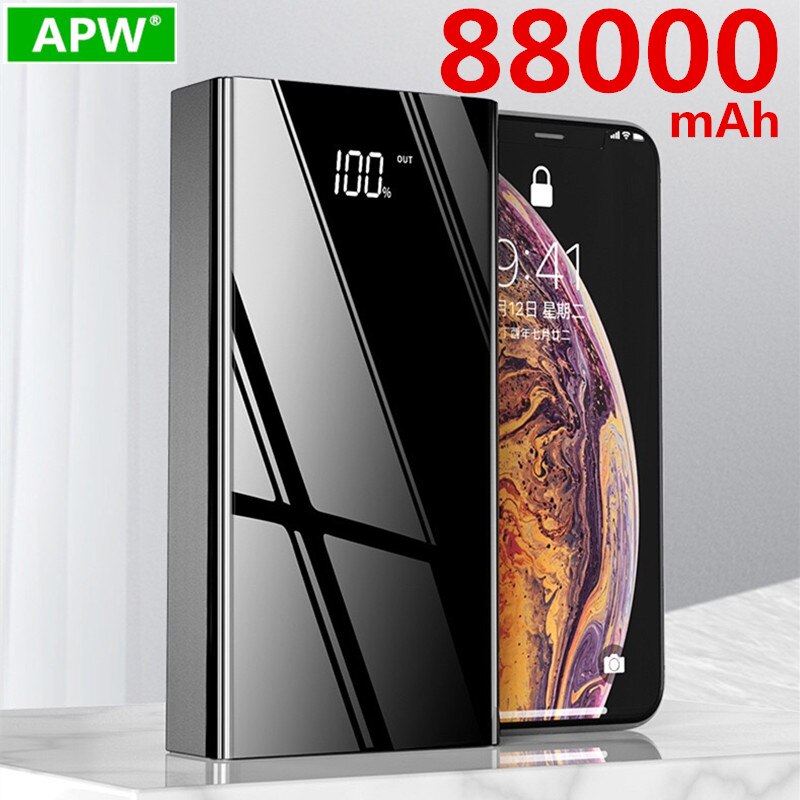 Power Bank 88000mAh Rollenmaschinenlinie Typc Micro USB QC Schnelle Aufladen Power Led-anzeige Tragbare Externe Batterie Ladegerät Für telefon tablet