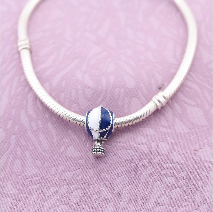 100% 925 Sterling Silver With Enamel air balloon Beads DIY accessorie Fits Pan Bracelets DIY berloque