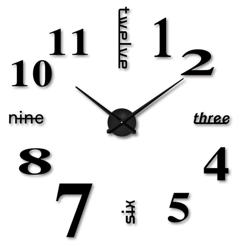 Acryl 3d slaapkamer wandspiegel wandklok diy woonkamer huisdecoratie horloge kwarts grote wandklok