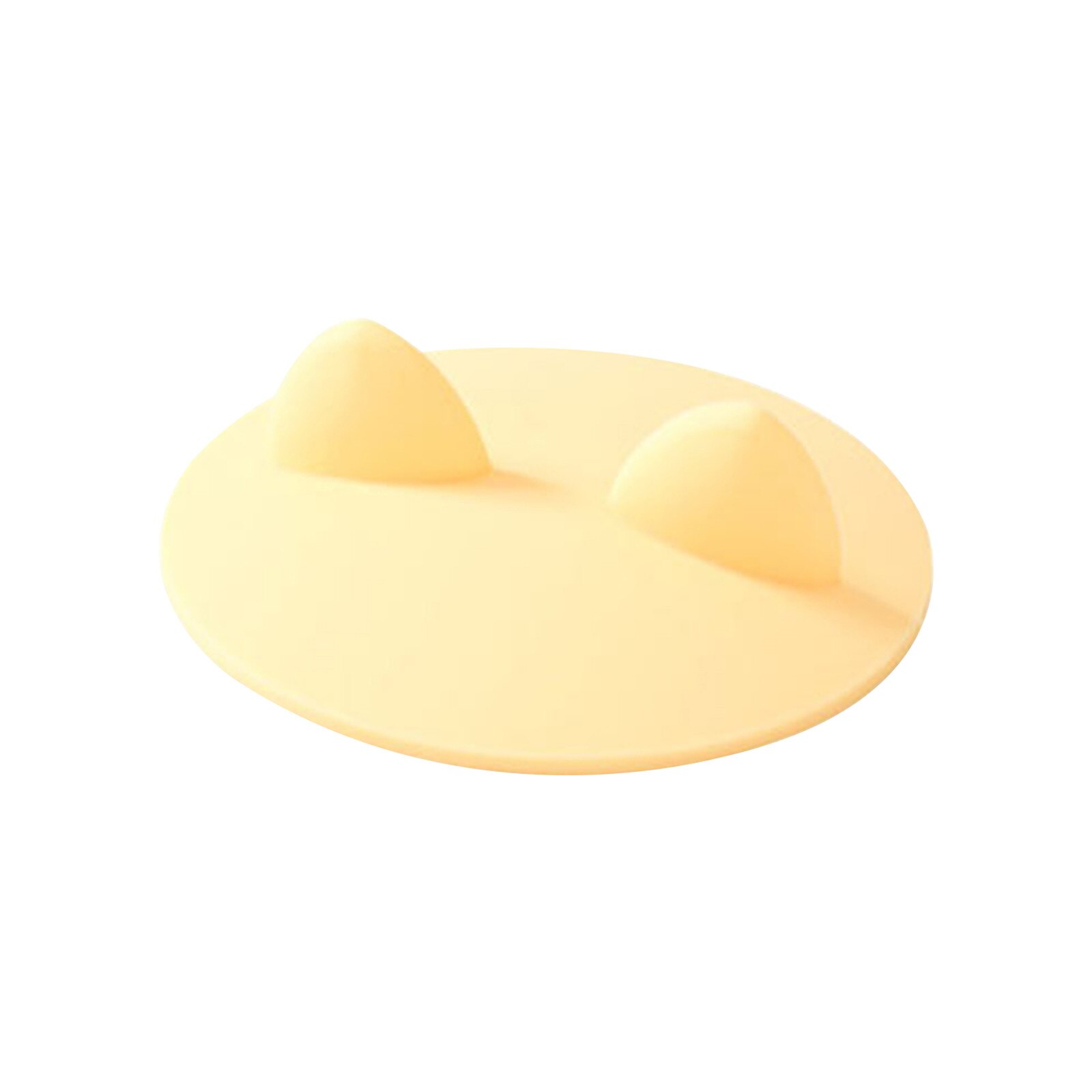 25# Cat Ears Cup Lids Dust Reusable Silicone Cover Heat Resistant Cup Thermal Insulation Cover Tea Cup Caps Cup Accessories: Yellow 