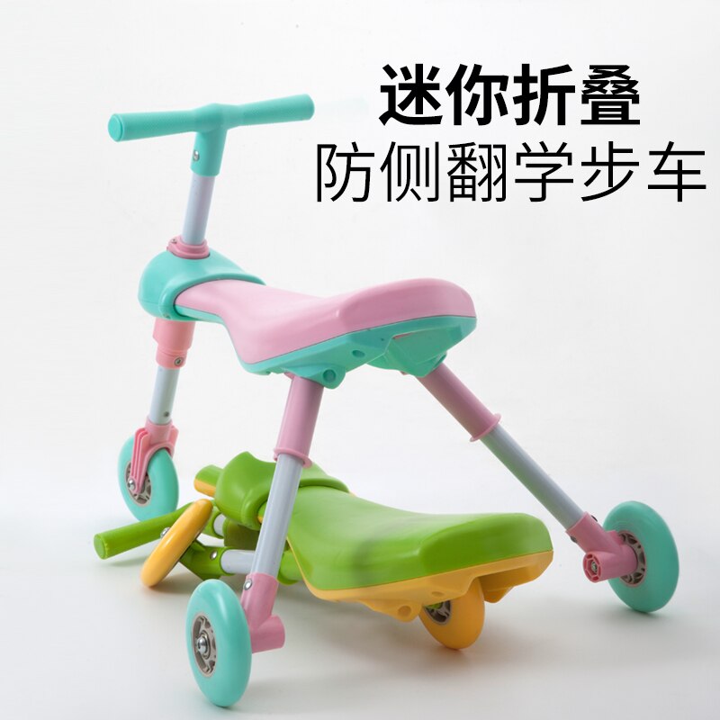 Triciclo para andador para niños de 1-2-3-6 años, scooter plegable Mantis de tamaño de coche, sin pedal, yo-yo