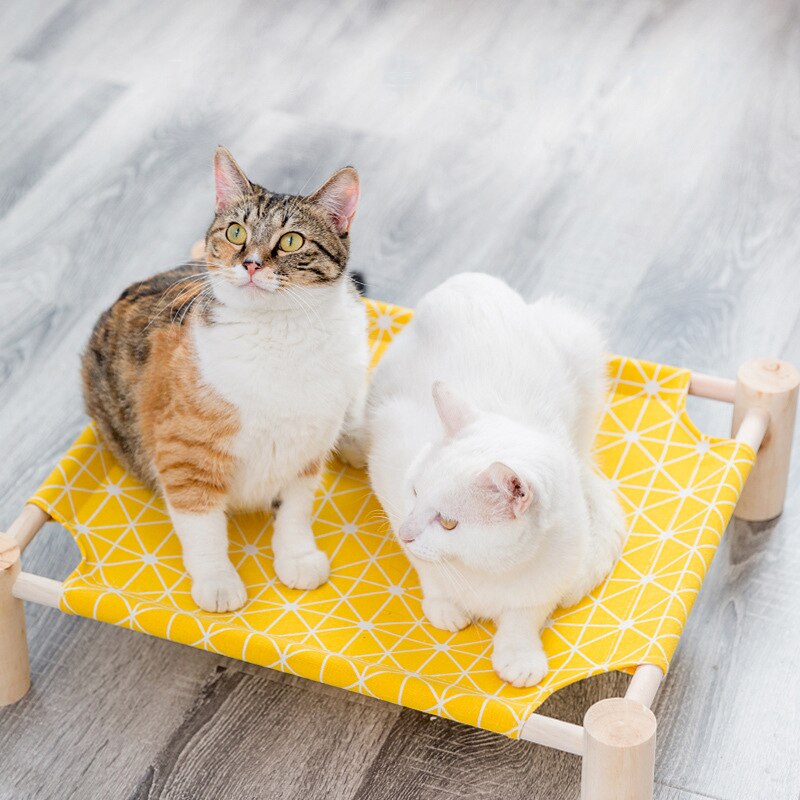 Hamaca desmontable de madera para cama de gato, cama gato radiador, camas perros pequeños, tumbona, esterillas, suministros para gatos, para dormir de verano