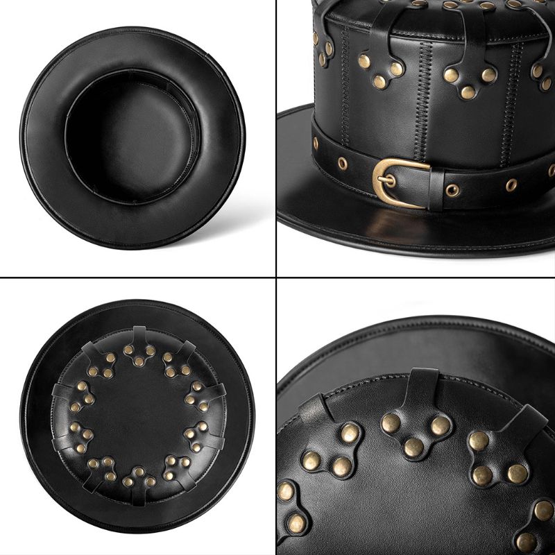 Steampunk Halloween magiczny dżentelmen cylinder skórzany stroik nowość kostiumy bal przebierańców Cosplay spersonalizowana dekoracja