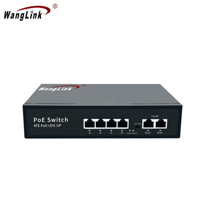 Wanglink 4 port POE switch 48v Network Switch 10/100mbps Power65W/96W fast poe switch Built-in power supply