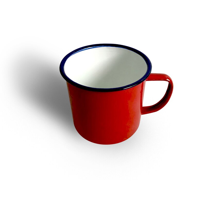RUIDA Print Coating Enamel Simple Cup Nostalgic Vintage Lover Enamel Drinkware Coffee Cups Tea Cup XO00ZB: red