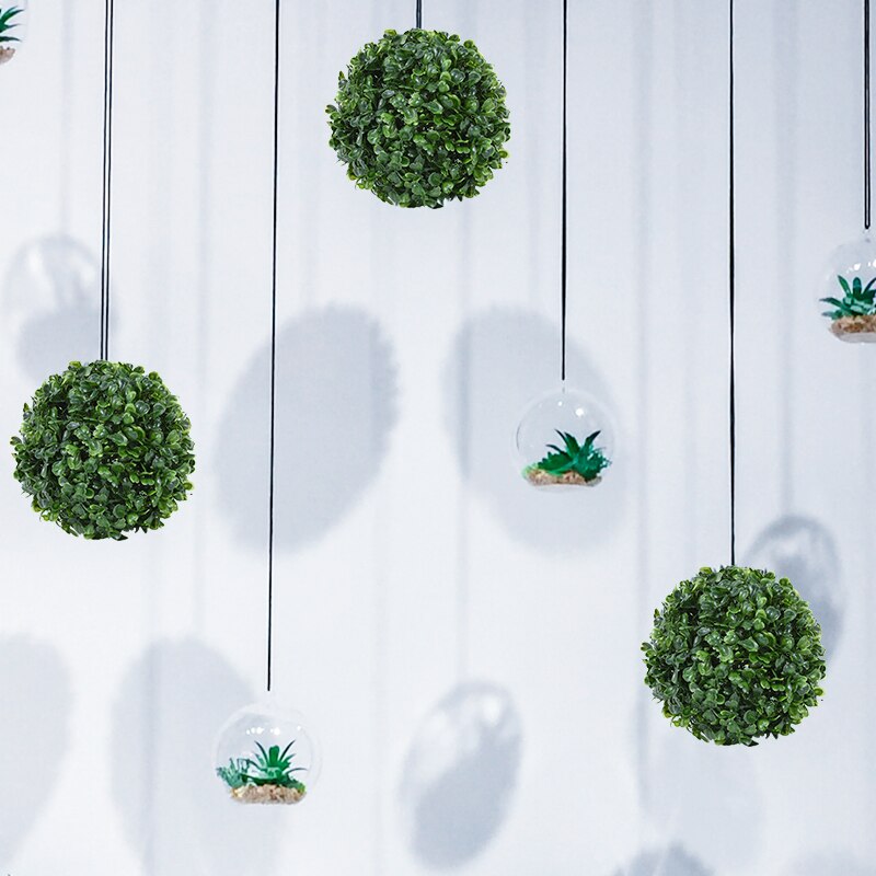 Simulation Green Plant Topiary Ball Grass Ball Faux Boxwood Decora Balls for Yard Balcony Garden Wedding Home Décor Green Plant
