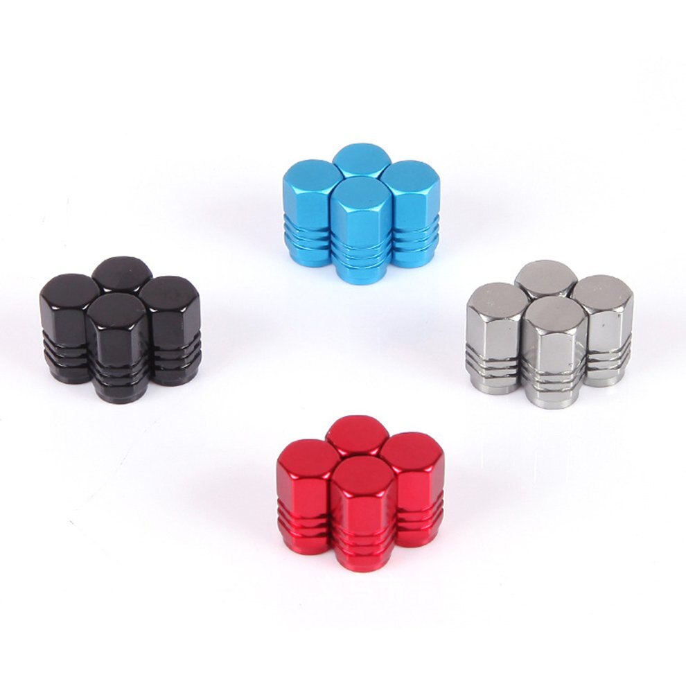Colorida tapa de válvula de llanta de aleación de aluminio, a prueba de polvo para automóviles, válvula de rueda neumático hexagonal, tapas, accesorios decorativos para automóviles