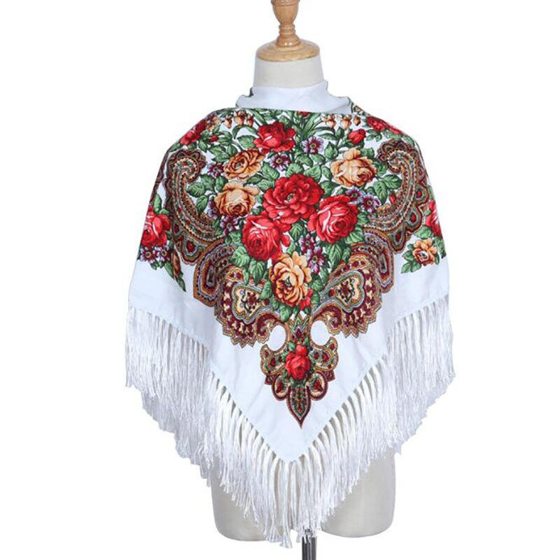 Luksusmærke udskrivning overdimensionerede firkantede tæpper russiske kvinder bryllup kvast tørklæde retro stil bomuld lommetørklæde efterår sjal