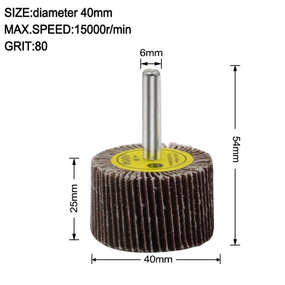 16-80mm 80 Grit Sanding Flap Wheel Disc Abrasive Grinding Wheel Dremel Accessories Sandpaper Polishing Tools 6mm Shank For Drill
