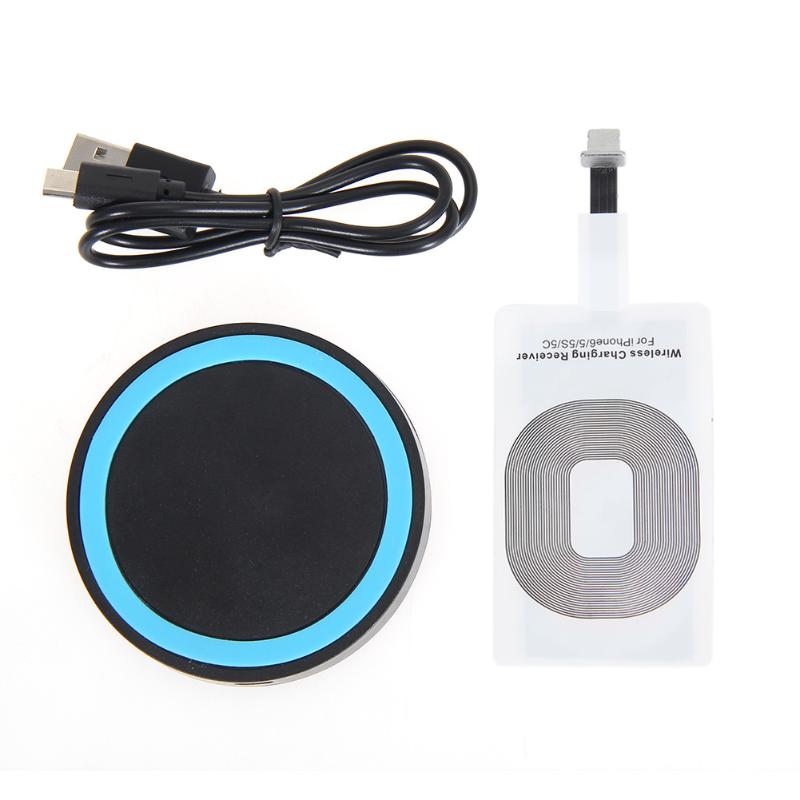 Ultra Dünne Qi Drahtlose Schnelle Ladegerät Pad Lade Dock Ladestation Mit Empfänger Karte Kit Für iPhone 6 6 plus 5 5S Android