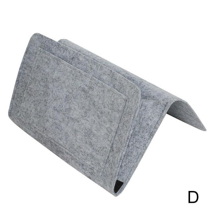 Bed Side Storage Bag Felt Bed Sofa Side Pouch Remote Bedside Organizer Hanging Caddy Holder Pockets Storage Control Bed Pocket: Light Grey