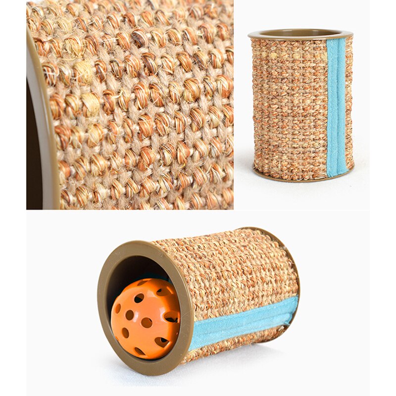 1/2 PCS Sisal Scratcher with Bell for Cat Claw & Roll Scratch Toy with Sound 10.3*8cm Kitten-friendly Toy for Pets HUG