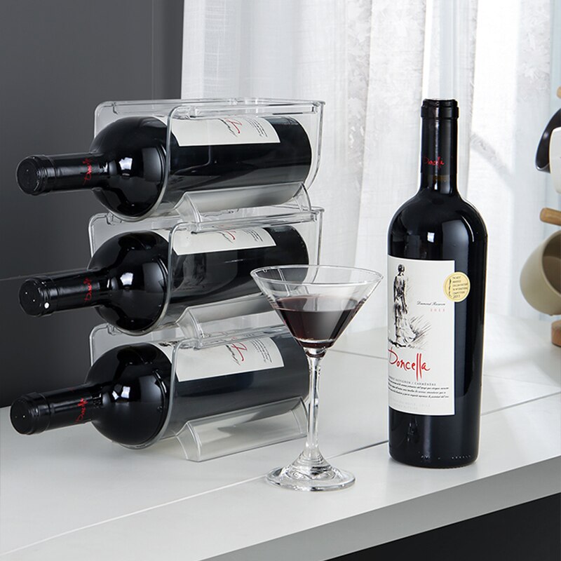 4 Stuks Wijn Houder Wijnrek Transparant Bier Flessenrek Wijn Organizer Opslag Fles Houder Keuken Accessorie Botellerode Vino
