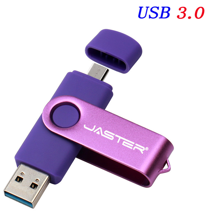 USB 3.0 OTG 64GB Black 2 in 1 Flash Drive 32GB Waterproof 16GB Plastic pendrive 8GB U disk 4GB Memory Stick Business