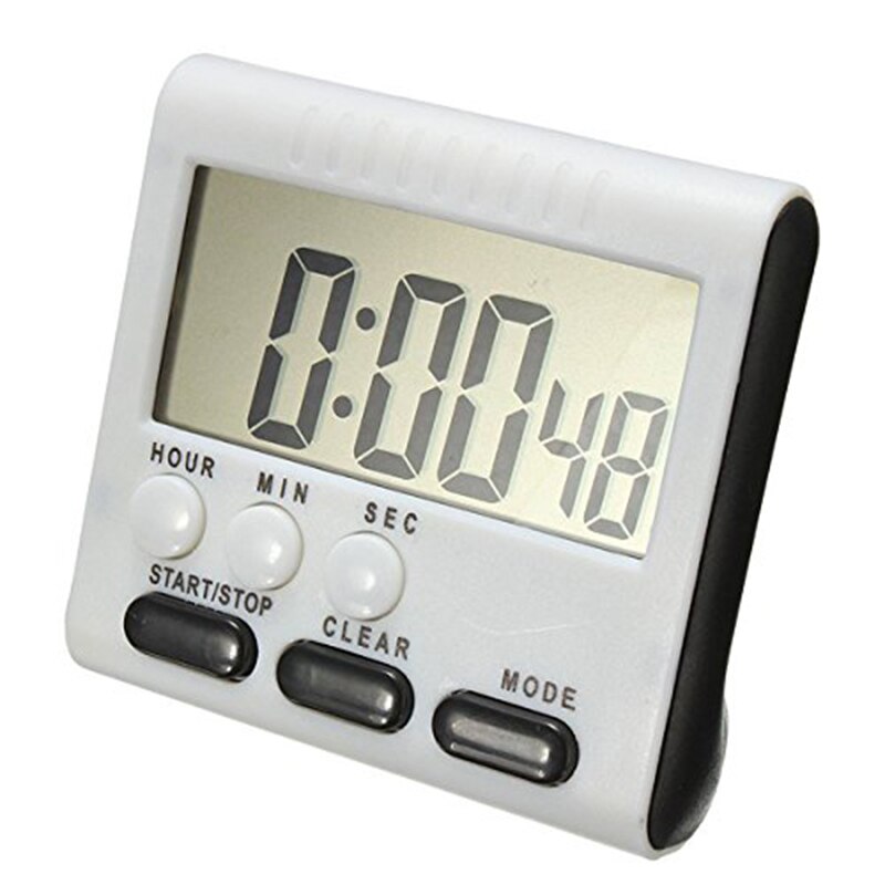 Digital egg timer / kitchen timer with loud alarm, up and down function, magnetic stand, Black: Black