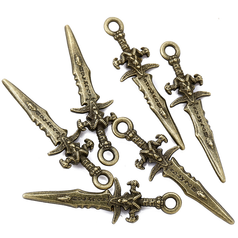 20 pçs liga da arte do prego charme 3d liga de metal grande espada faca armas jóias do prego diy chinês kung fu armaaria acessórios do prego: Brige