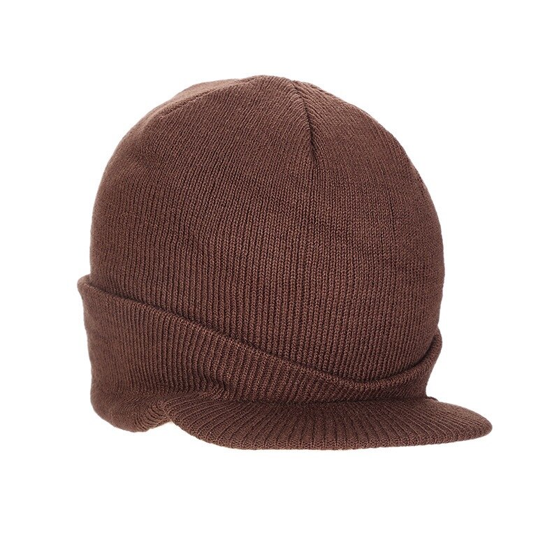 Casquettes pour hommes avec visières, chapeau de Ski à tricoter, en laine, Style militaire, garde au , couvre-chef pour les voyages en plein air, alpinisme: Marron