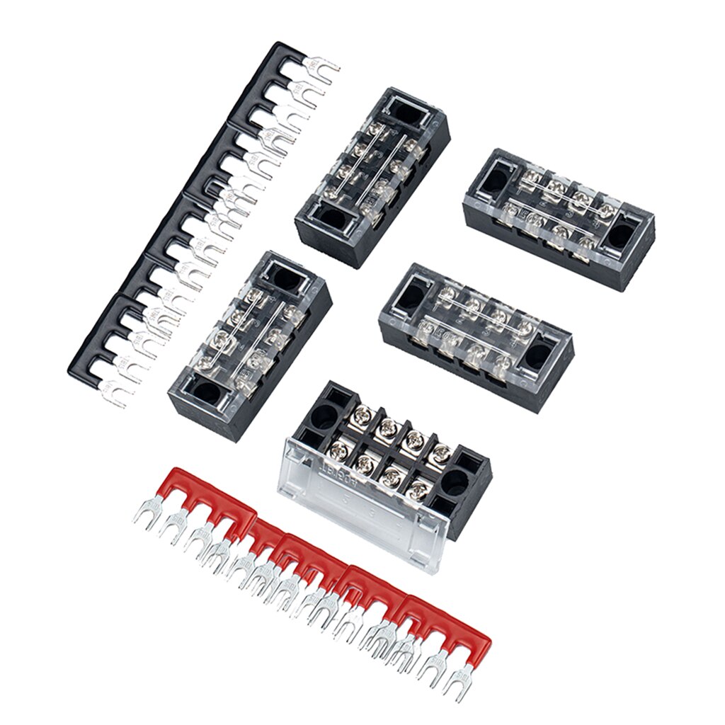 5pcs 4P Screw Barrier Terminal Block + 10pcs 4 Postions Terminal Barrier Strips